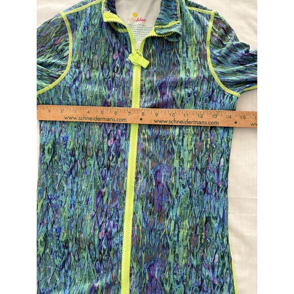 TutuBlue Full Zip Womens XS Blue Green Rash Guard UPF50 Thumbhole Pocket - Picture 11 of 16